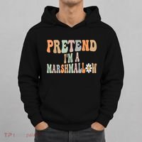 Groovy Funny Easy Lazy Halloween Pretend I'm A Marshmallow Hoodie thumb 0