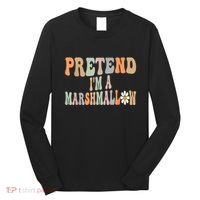 Groovy Funny Easy Lazy Halloween Pretend I'm A Marshmallow Long Sleeve Shirt thumb 0