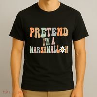 Groovy Funny Easy Lazy Halloween Pretend I'm A Marshmallow T-Shirt thumb 3