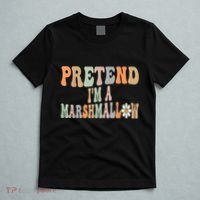 Groovy Funny Easy Lazy Halloween Pretend I'm A Marshmallow T-Shirt thumb 5