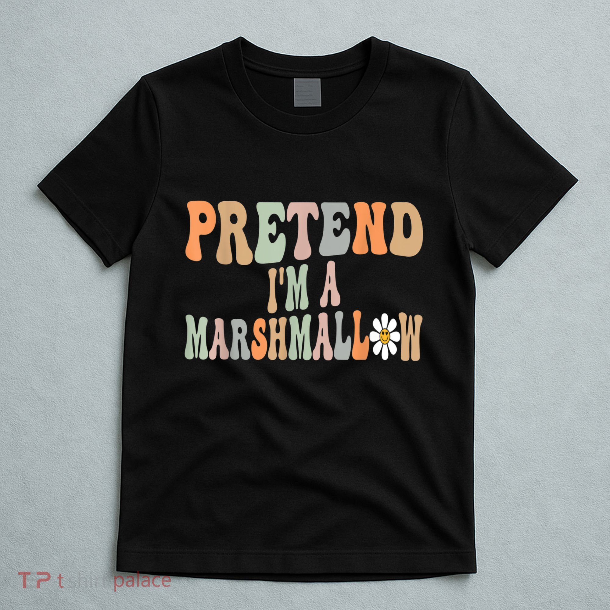 Groovy Funny Easy Lazy Halloween Pretend I'm A Marshmallow T-Shirt