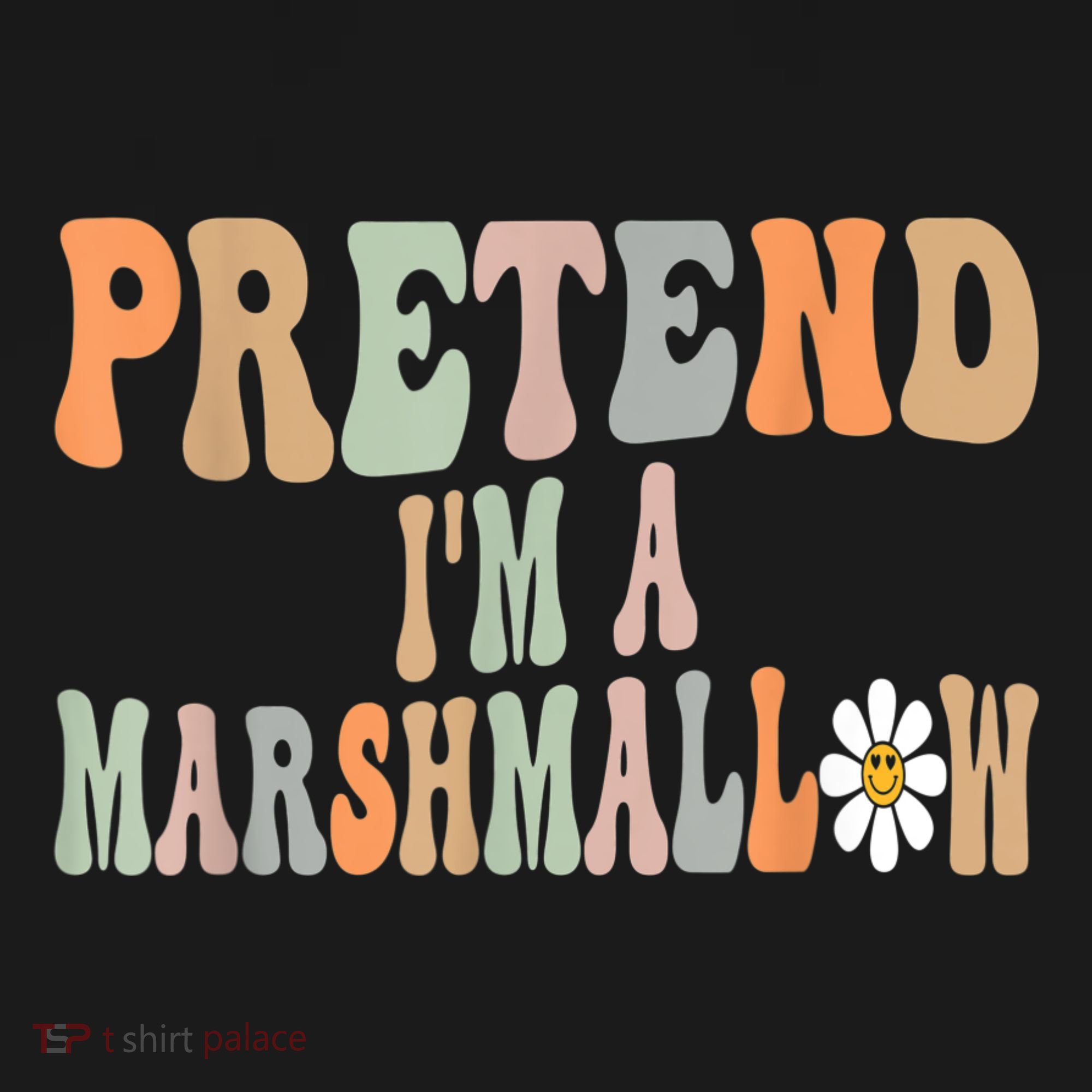 Groovy Funny Easy Lazy Halloween Pretend I'm A Marshmallow T-Shirt