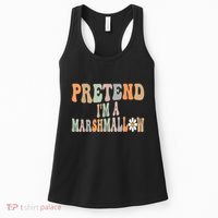 Groovy Funny Easy Lazy Halloween Pretend I'm A Marshmallow Women's Tank Top thumb 0