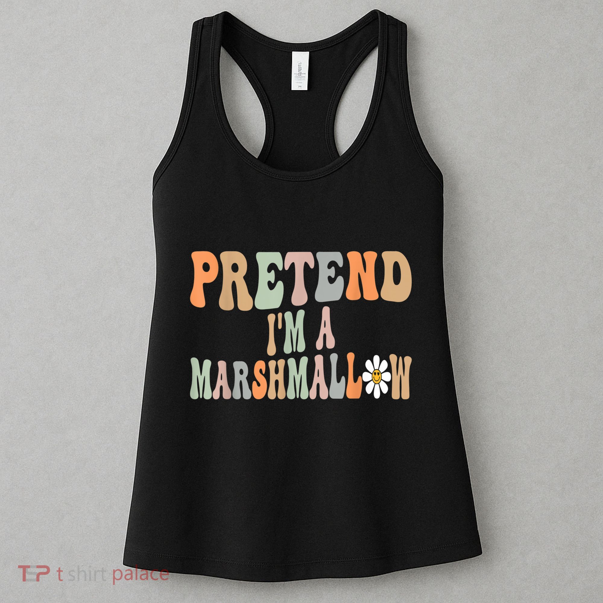 Groovy Funny Easy Lazy Halloween Pretend I'm A Marshmallow Women's Tank Top