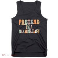 Groovy Funny Easy Lazy Halloween Pretend I'm A Marshmallow Tank Top thumb 0