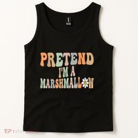 Groovy Funny Easy Lazy Halloween Pretend I'm A Marshmallow Tank Top thumb 2