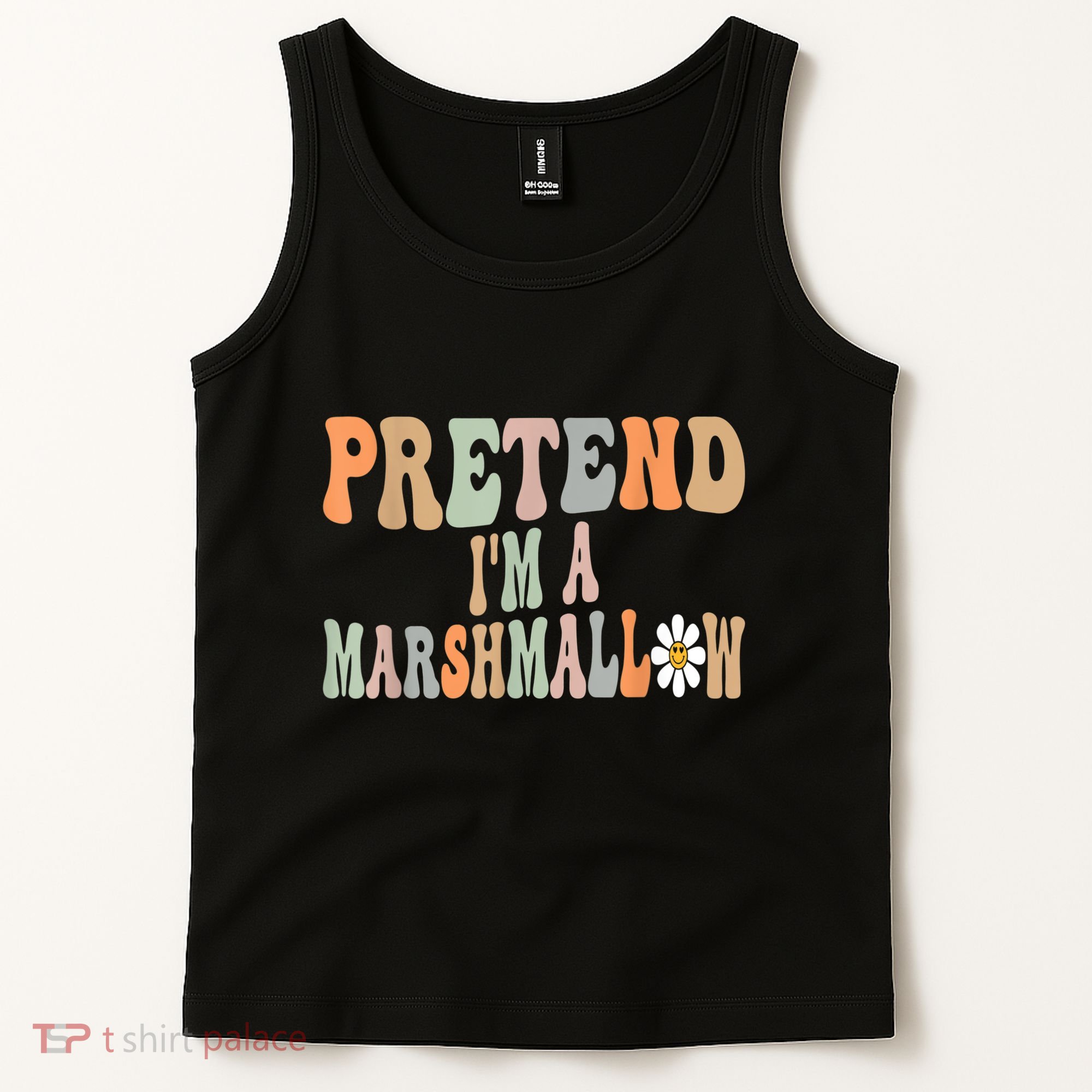 Groovy Funny Easy Lazy Halloween Pretend I'm A Marshmallow Tank Top