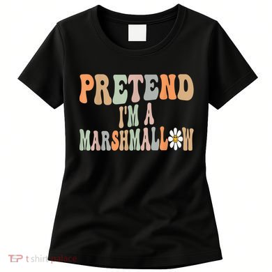Groovy Funny Easy Lazy Halloween Pretend I'm A Marshmallow Women's T-Shirt