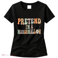 Groovy Funny Easy Lazy Halloween Pretend I'm A Marshmallow Women's T-Shirt thumb 0