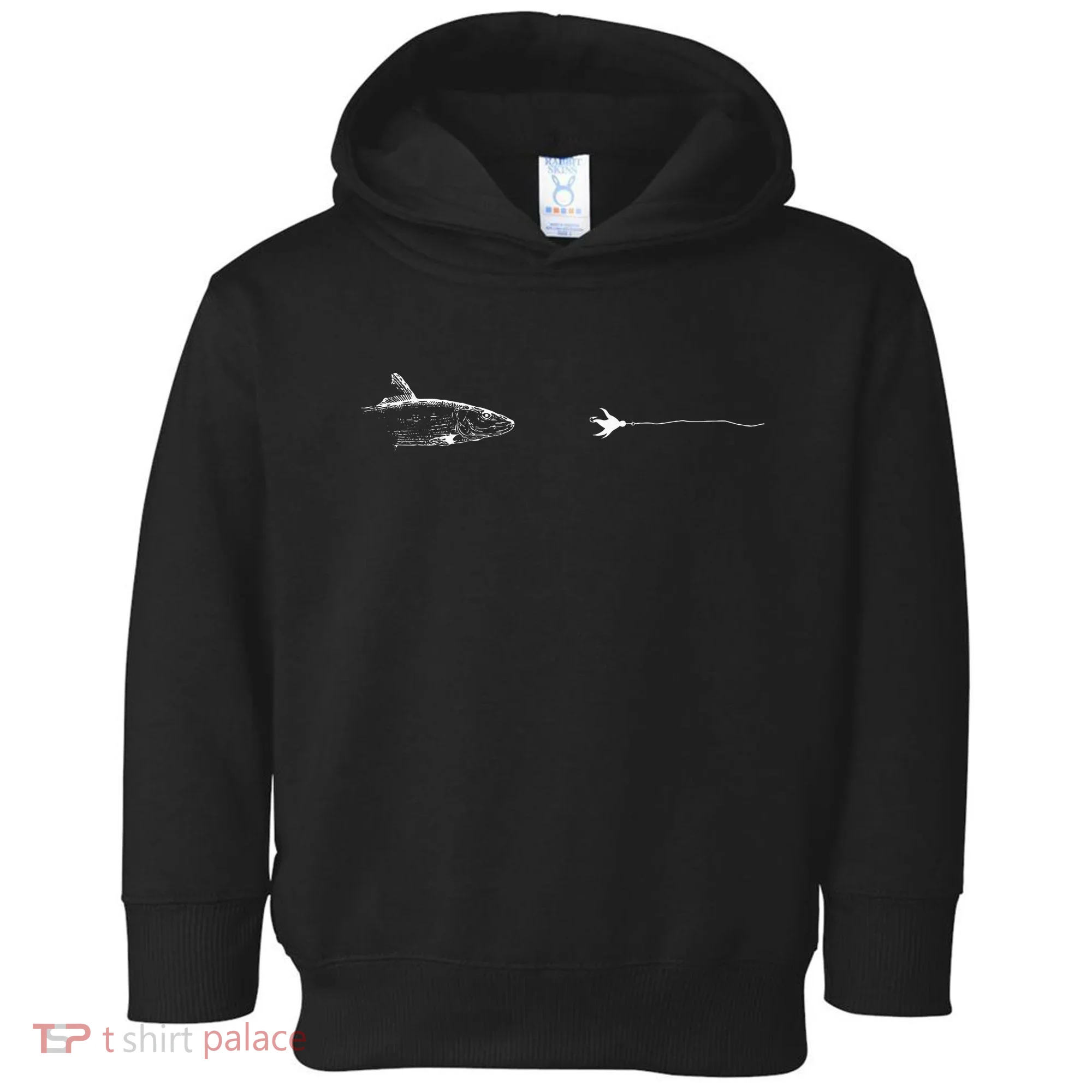 Graphic Fly Fishing Hook Line Fish Bonefish Toddler Hoodie