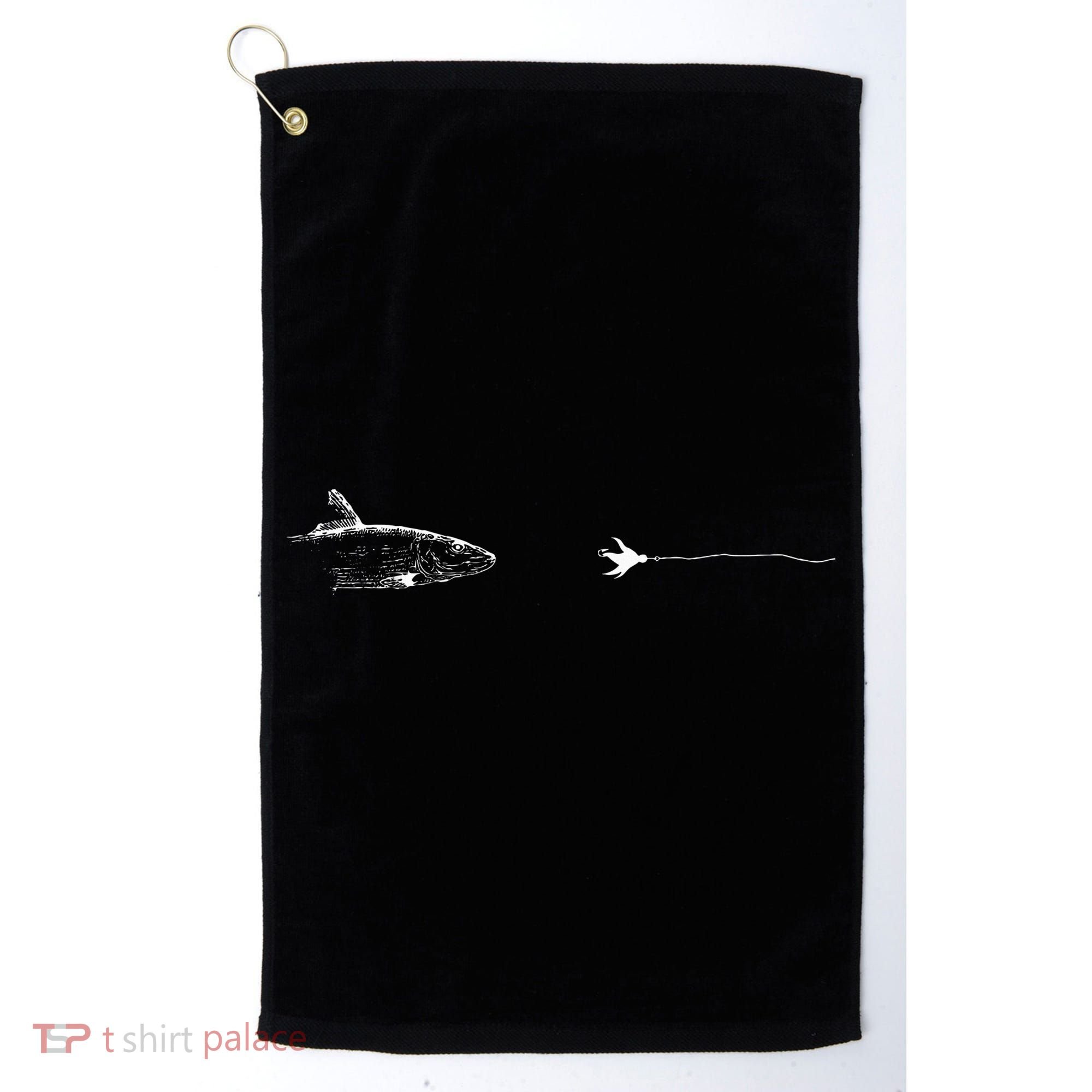 Graphic Fly Fishing Hook Line Fish Bonefish Golf Towel