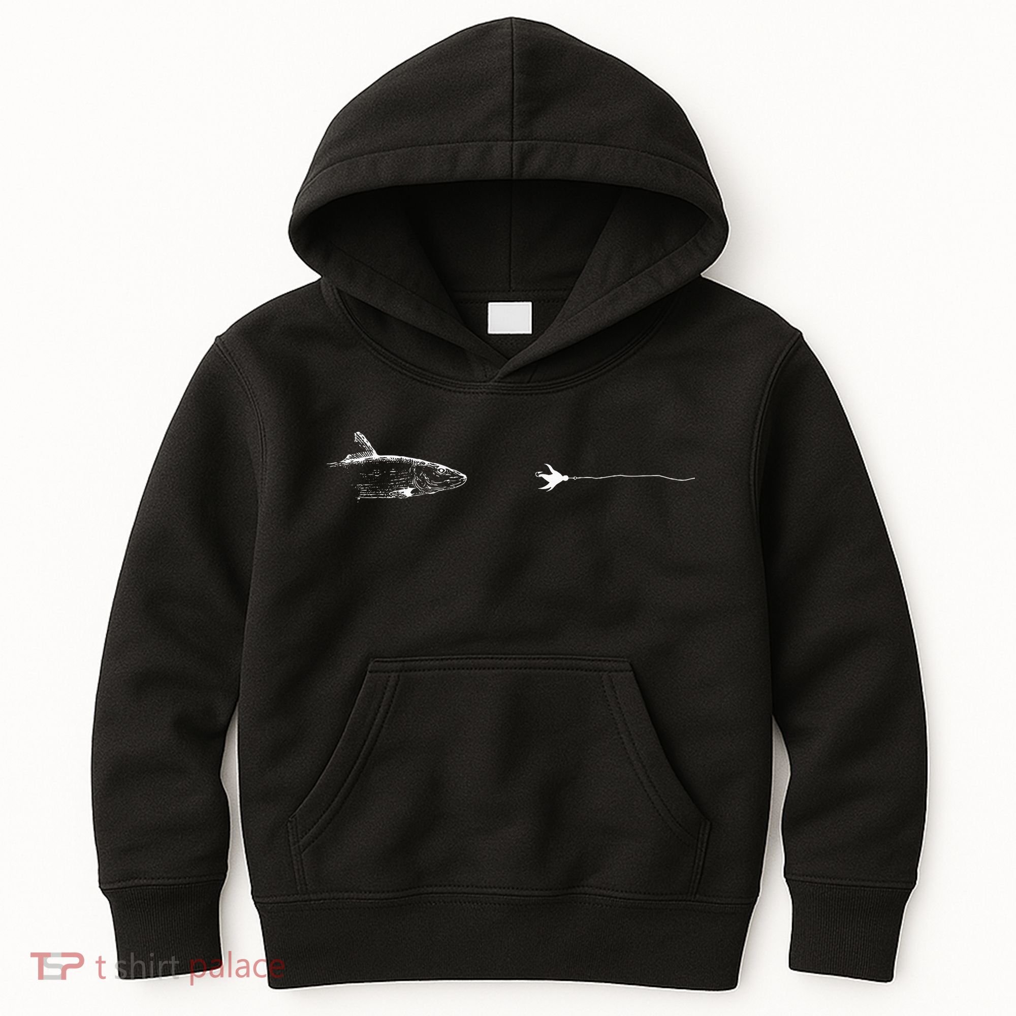 Graphic Fly Fishing Hook Line Fish Bonefish Kids Hoodie
