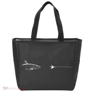 Graphic Fly Fishing Hook Line Fish Bonefish Tote Bag