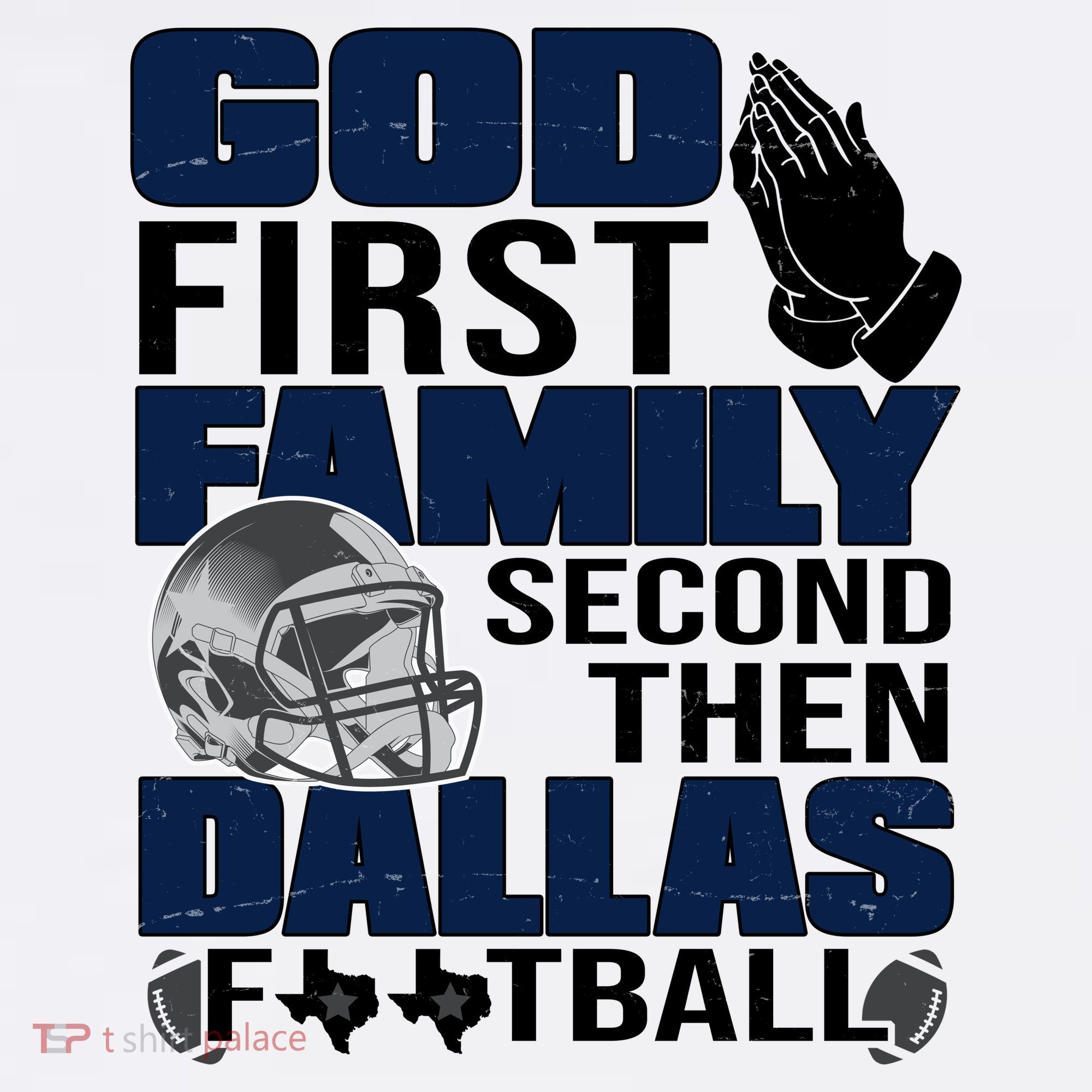 God First Family Second Then Dallas Football Funny Gift Women's Tank Top
