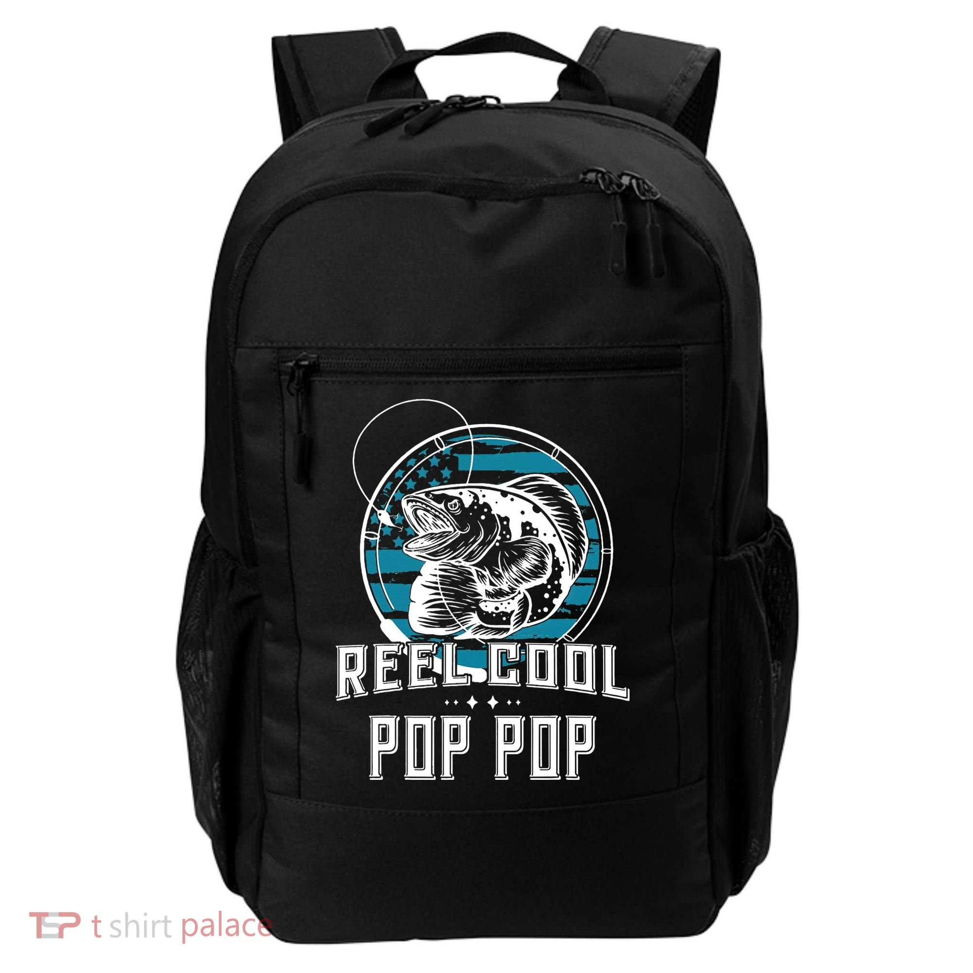 Gift For Fathers Day Reel Cool Pop Pop Fishing Backpack