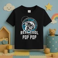 Gift For Fathers Day Reel Cool Pop Pop Fishing Toddler T-Shirt thumb 3