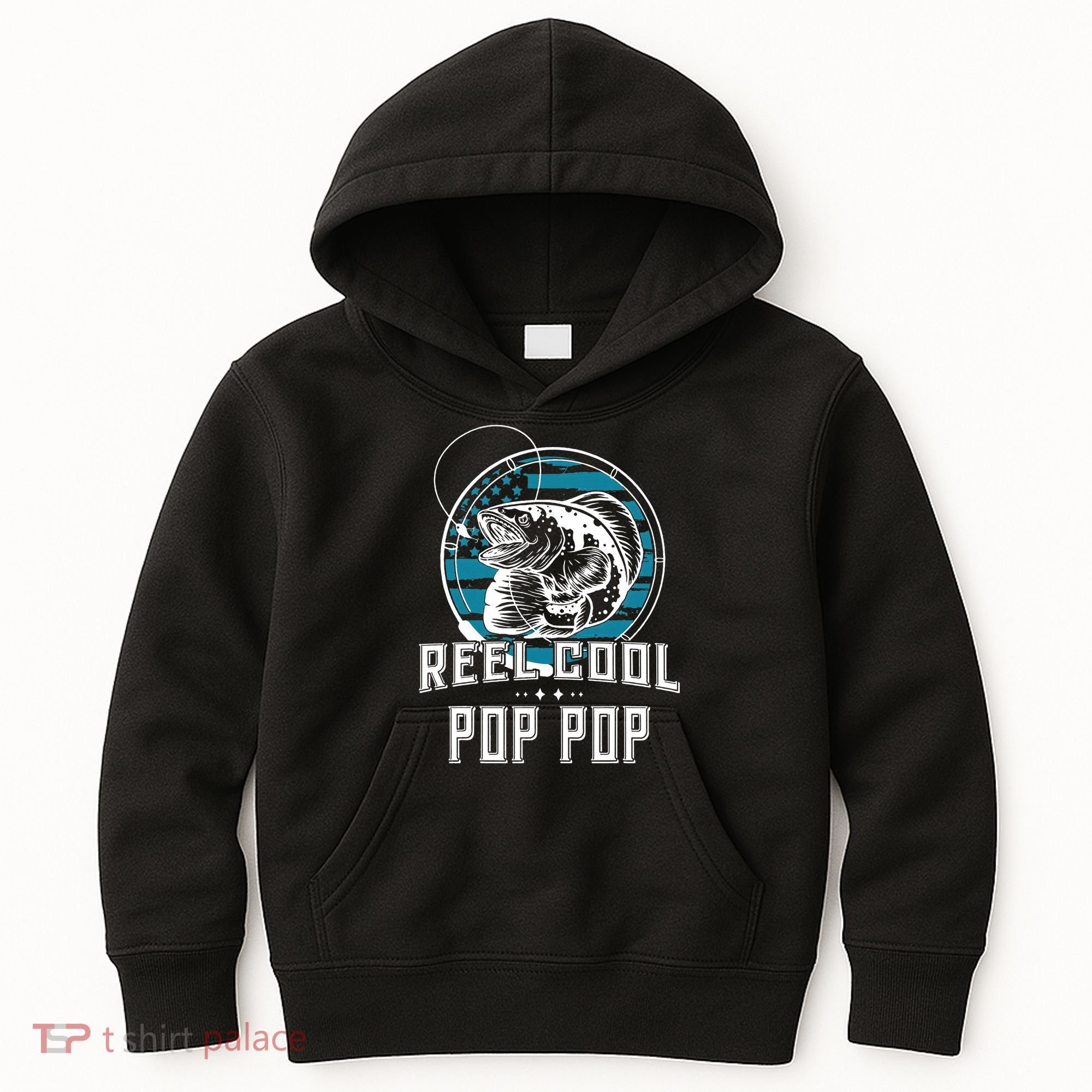 Gift For Fathers Day Reel Cool Pop Pop Fishing Kids Hoodie