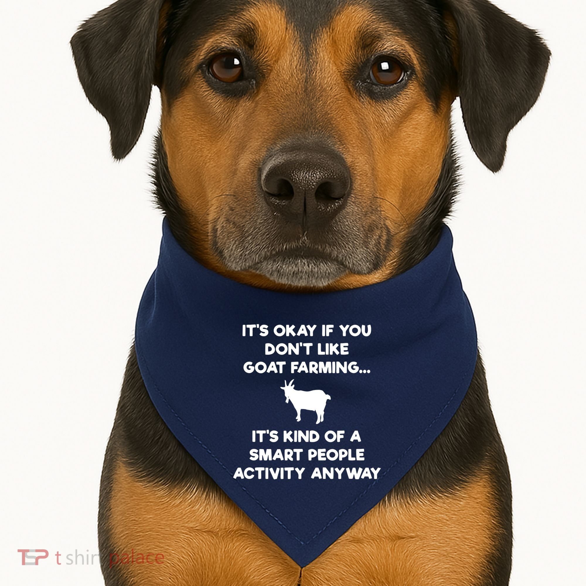 Goat Farmer Funny Smart Goat Farming Gift USA-Made Doggie Bandana