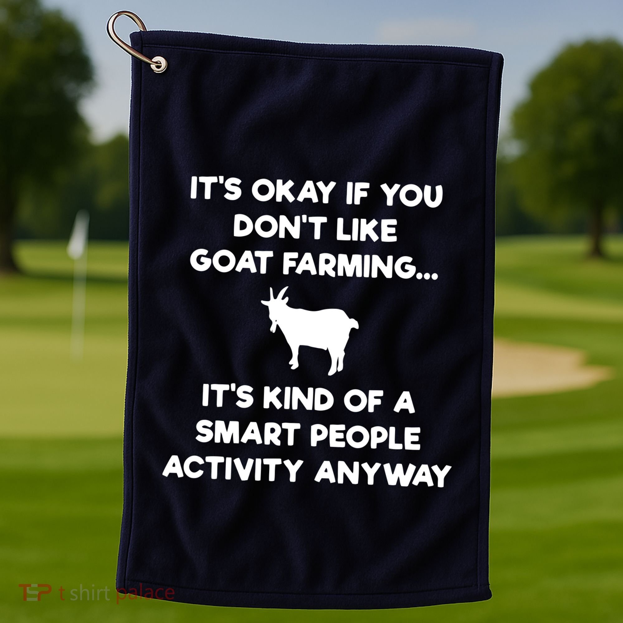 Goat Farmer Funny Smart Goat Farming Gift Golf Towel