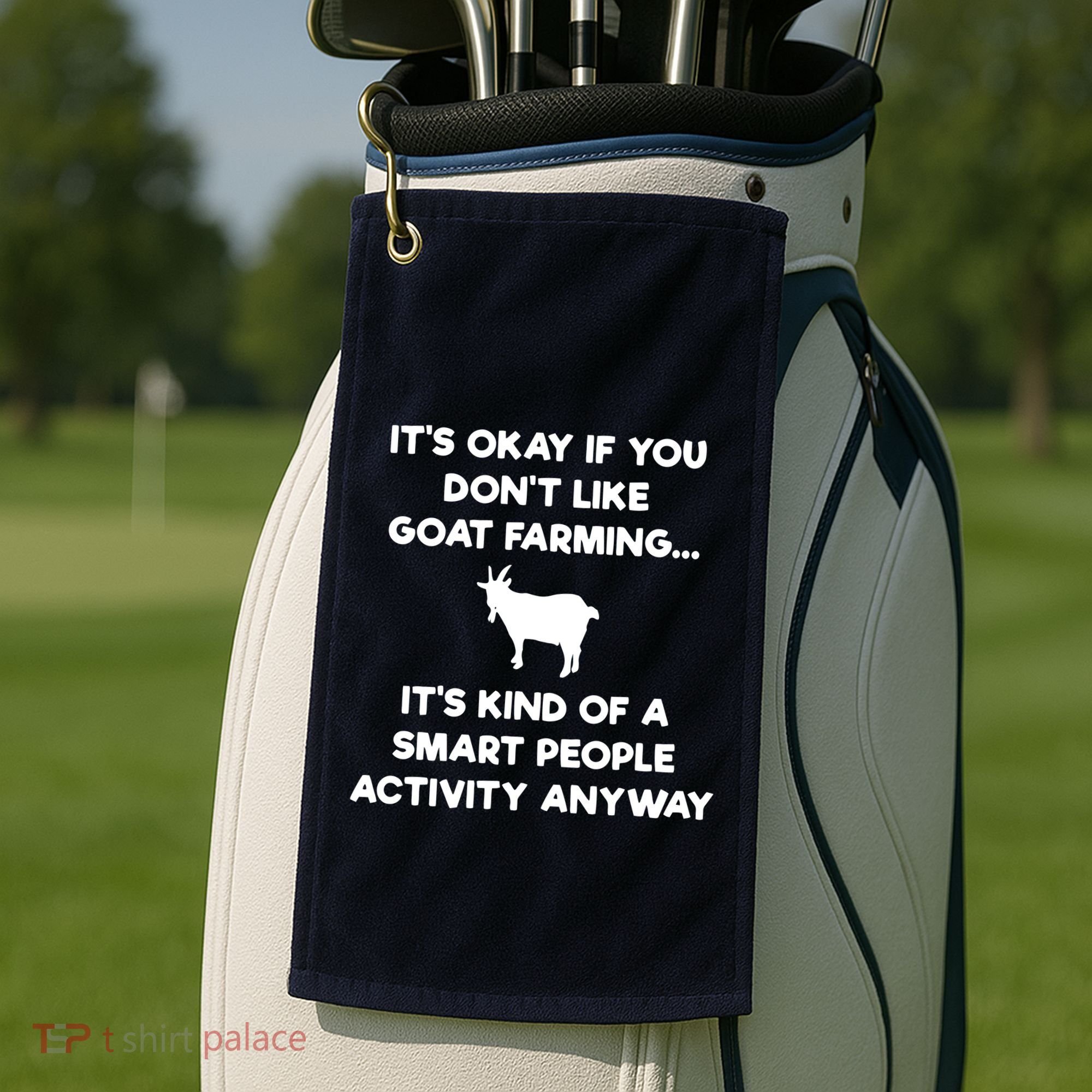 Goat Farmer Funny Smart Goat Farming Gift Golf Towel