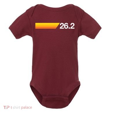 Gift For First Marathon 262 Marathoner Retro Runner Baby Bodysuit
