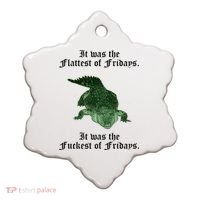 Gator Flat Fuck Friday's Funny Ceramic Ornament thumb 0