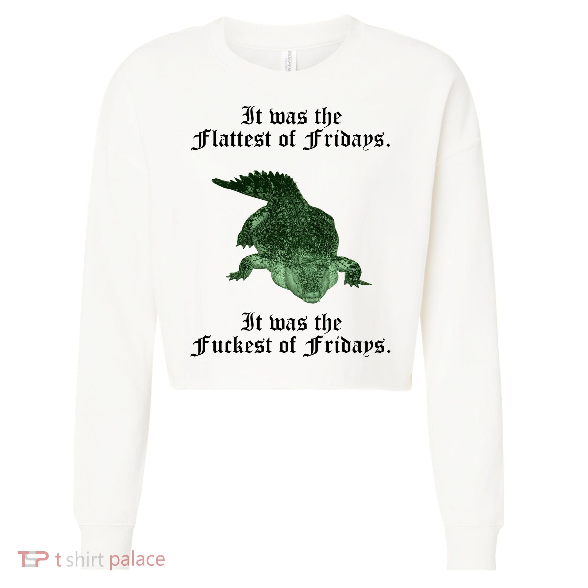 Gator Flat Fuck Friday's Funny Cropped Pullover Crew