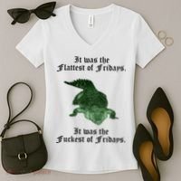 Gator Flat Fuck Friday's Funny Women's V-Neck T-Shirt thumb 2