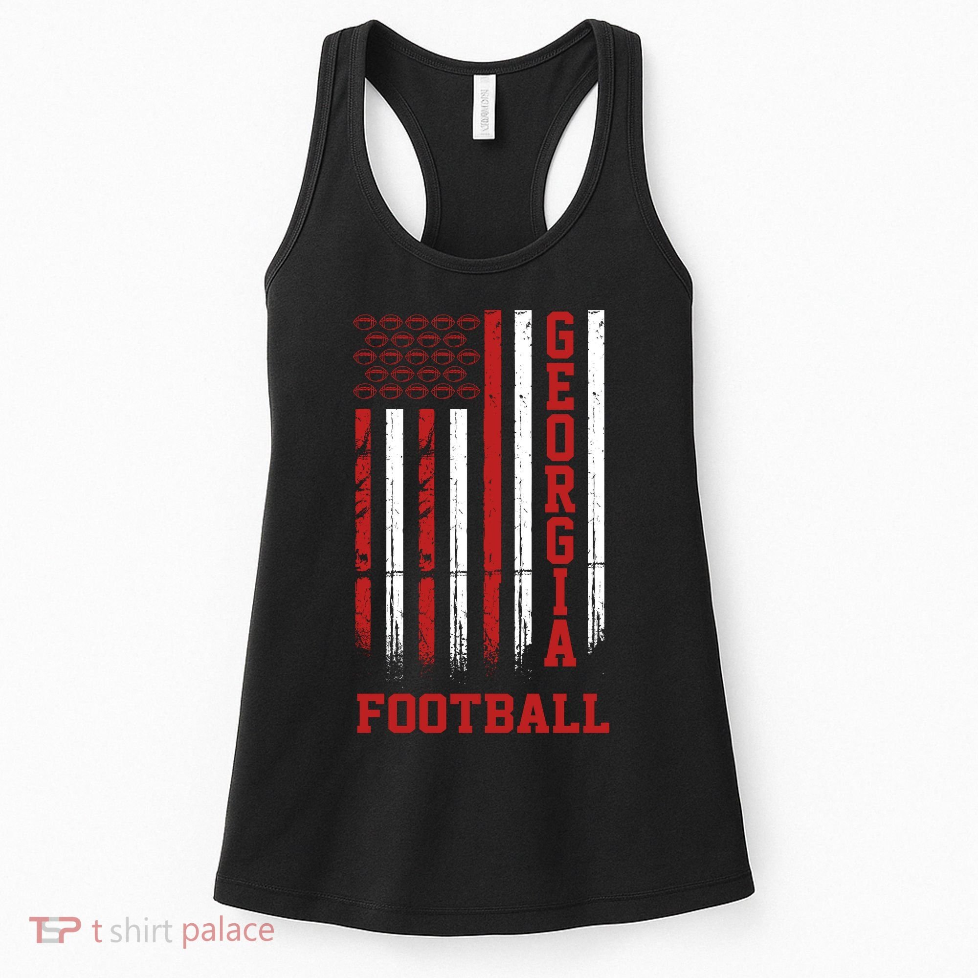 Georgia Football Fan American Flag Women's Tank Top