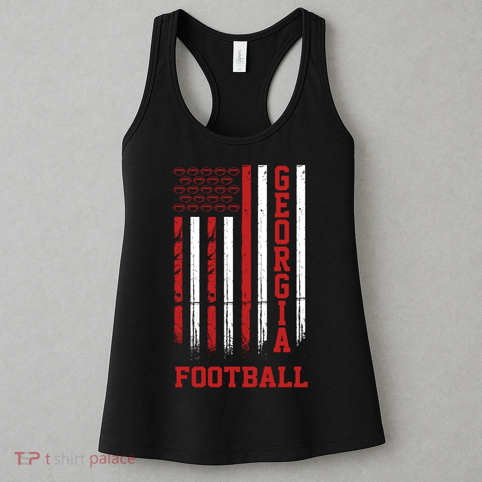 Georgia Football Fan American Flag Women's Tank Top
