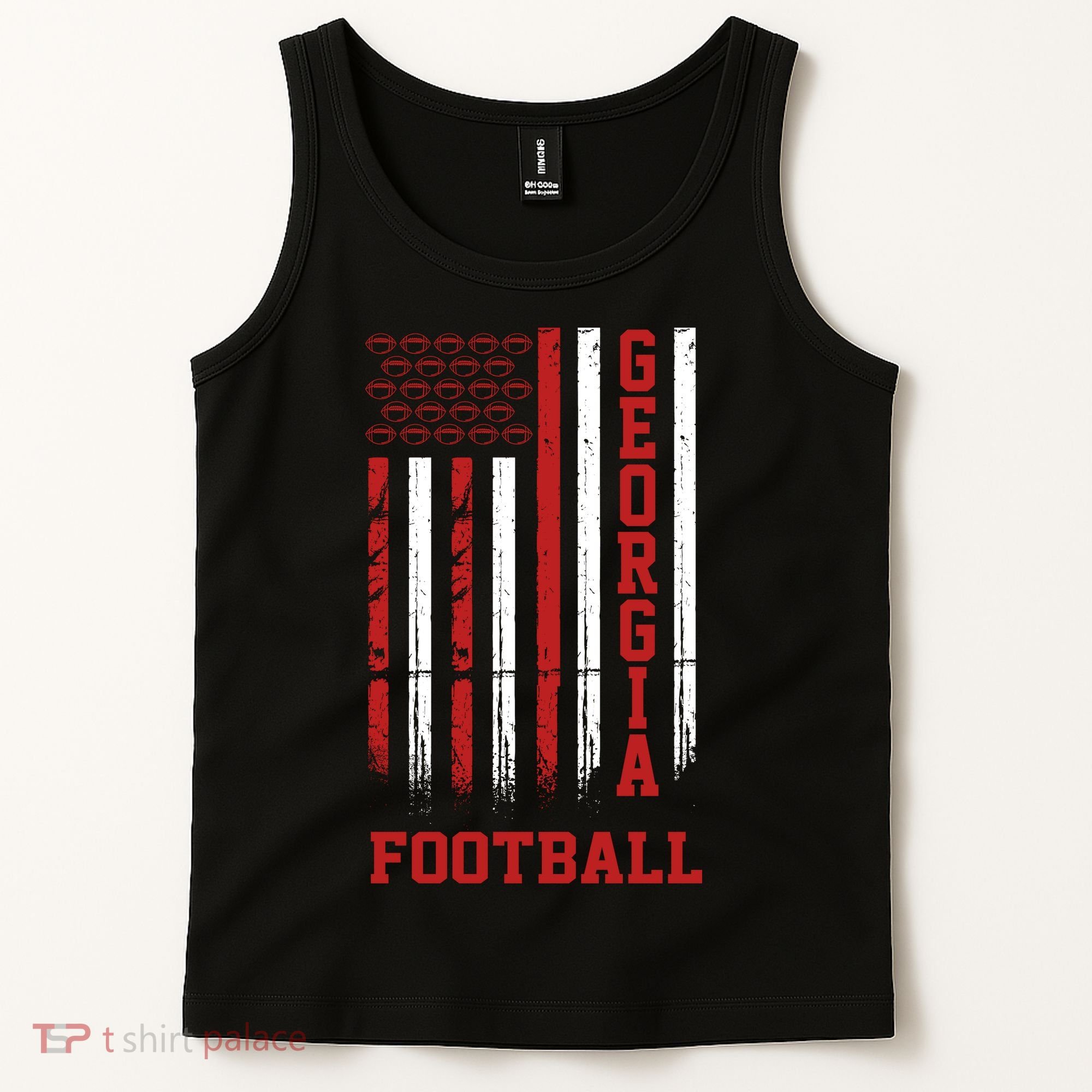 Georgia Football Fan American Flag Tank Top