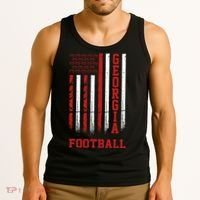 Georgia Football Fan American Flag Tank Top thumb 3