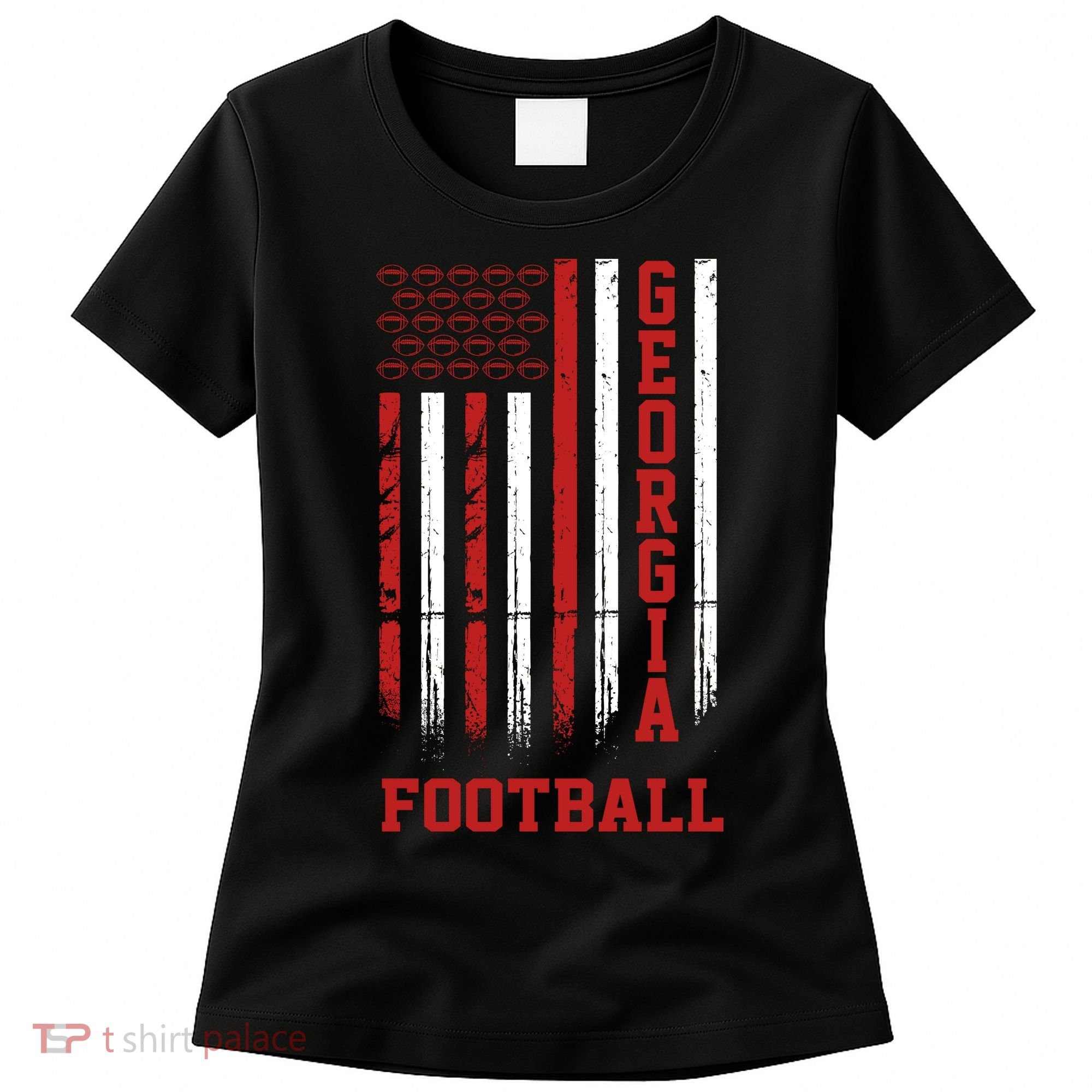 Georgia Football Fan American Flag Women's T-Shirt