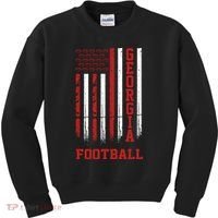 Georgia Football Fan American Flag Kids Sweatshirt thumb 0