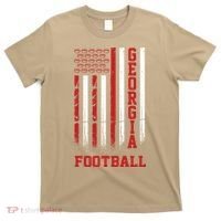 Georgia Football Fan American Flag T-Shirt thumb 0