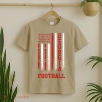 Georgia Football Fan American Flag T-Shirt thumb 2