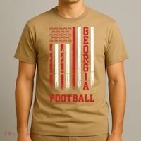 Georgia Football Fan American Flag T-Shirt thumb 3