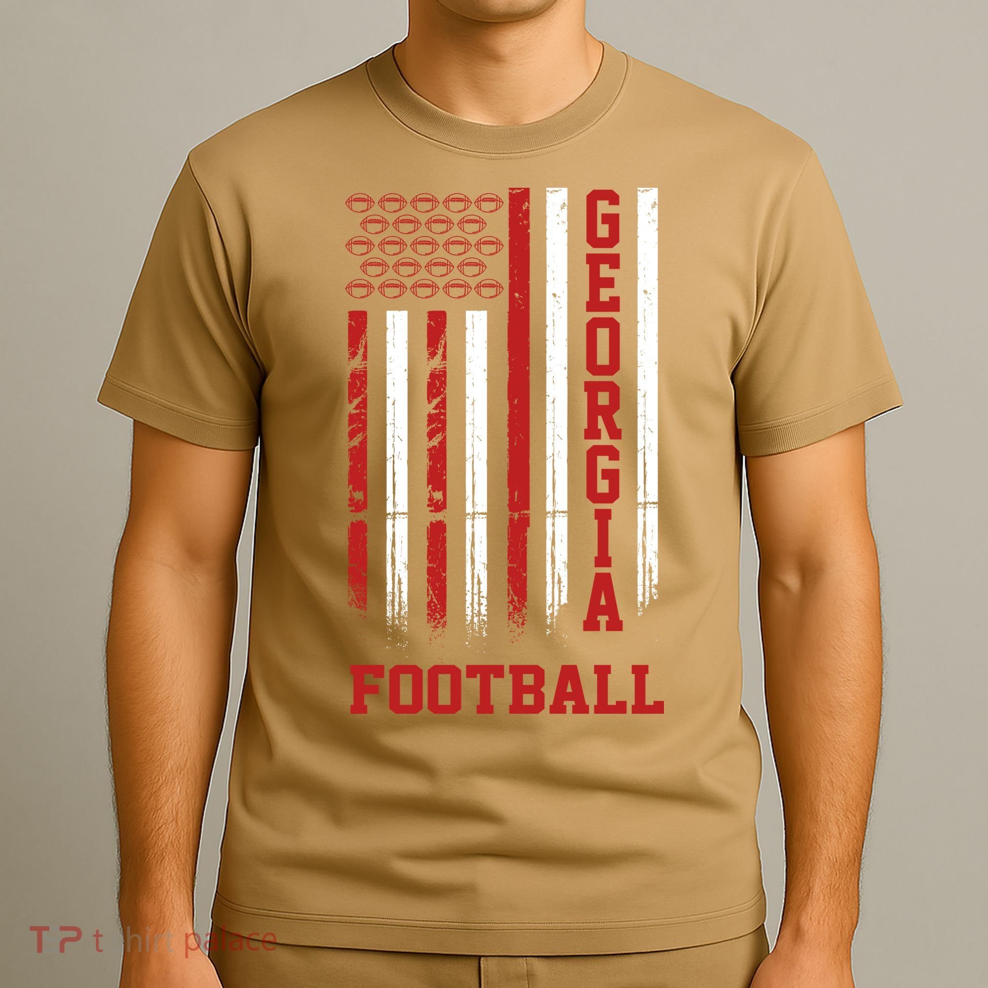 Georgia Football Fan American Flag T-Shirt