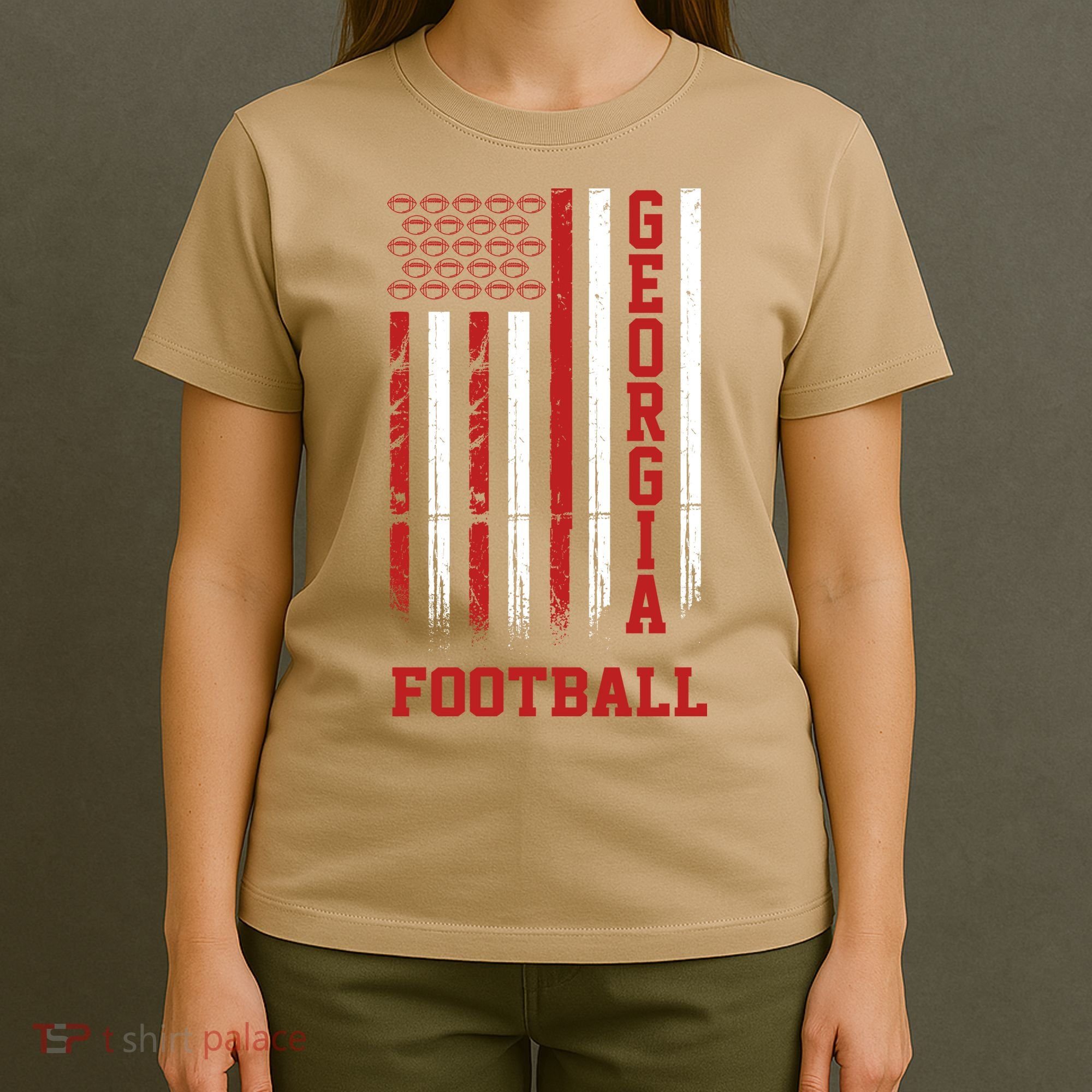 Georgia Football Fan American Flag T-Shirt