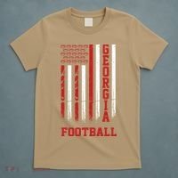 Georgia Football Fan American Flag T-Shirt thumb 5