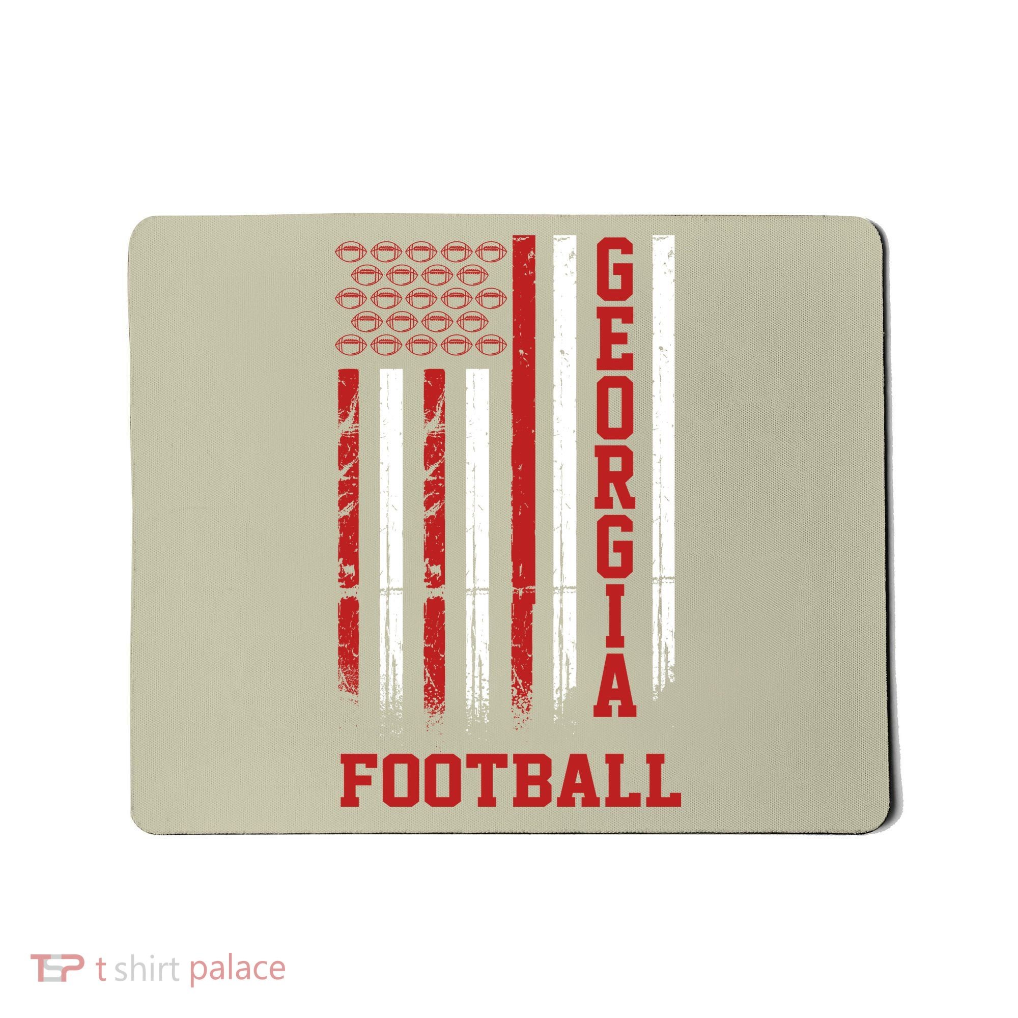 Georgia Football Fan American Flag Mousepad