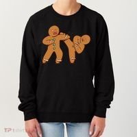 Gingerbread Fight Funny Holiday Women's Sweatshirt thumb 0