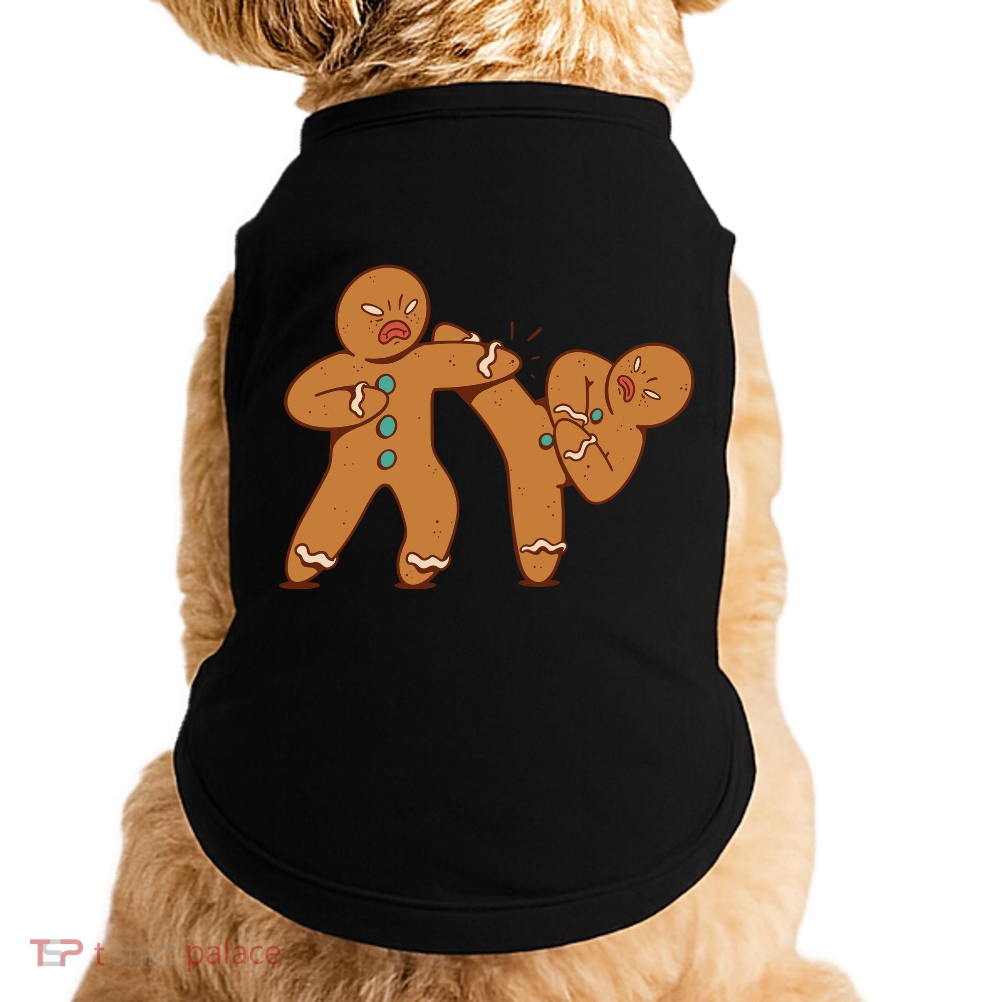 Gingerbread Fight Funny Holiday Doggie Tank