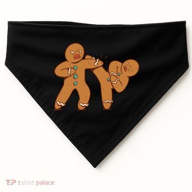 Gingerbread Fight Funny Holiday USA-Made Doggie Bandana