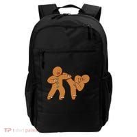 Gingerbread Fight Funny Holiday Backpack thumb 0