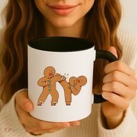 Gingerbread Fight Funny Holiday Coffee Mug thumb 3