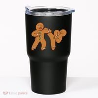 Gingerbread Fight Funny Holiday Tumbler thumb 0