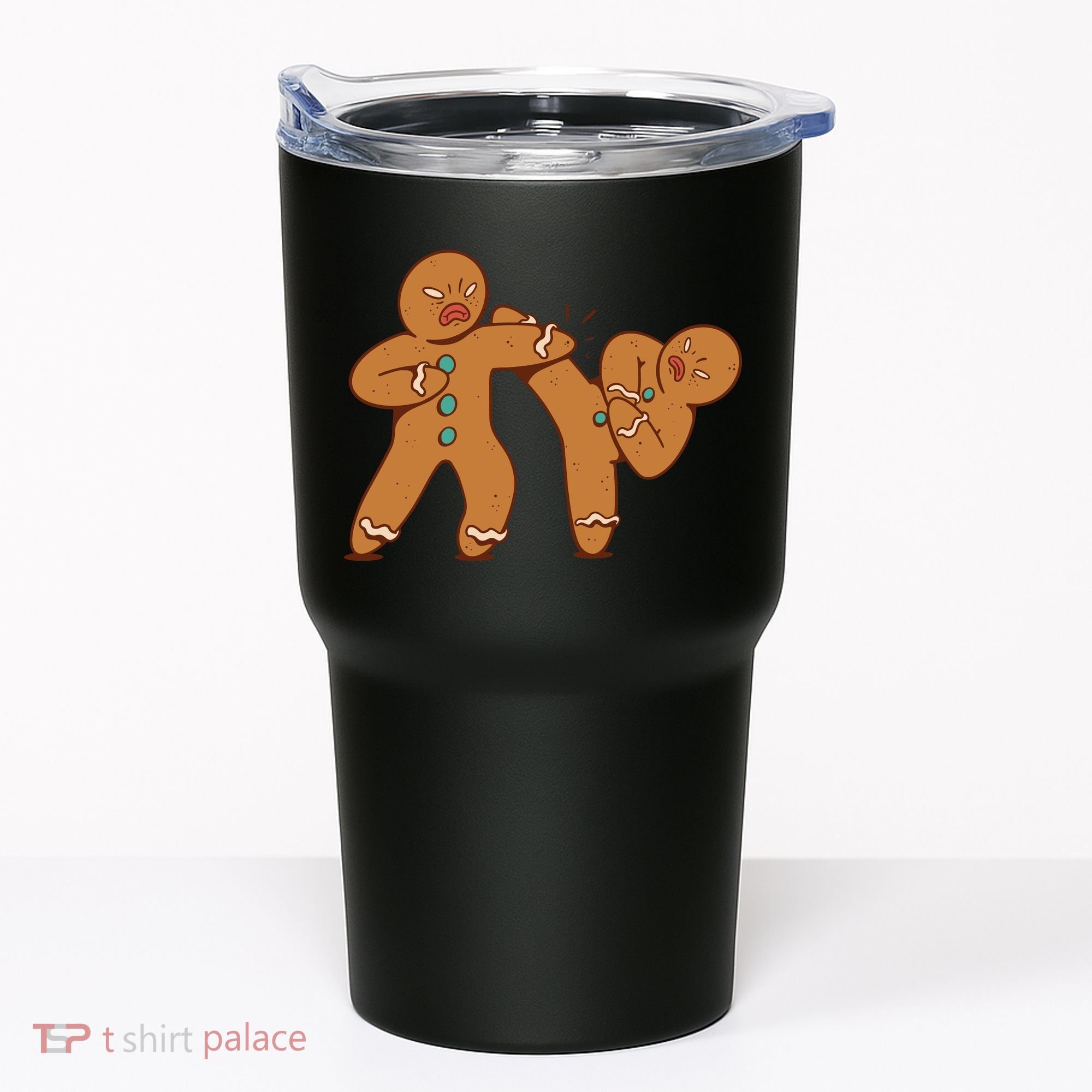 Gingerbread Fight Funny Holiday Tumbler