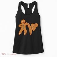 Gingerbread Fight Funny Holiday Women's Tank Top thumb 0