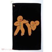 Gingerbread Fight Funny Holiday Golf Towel thumb 0